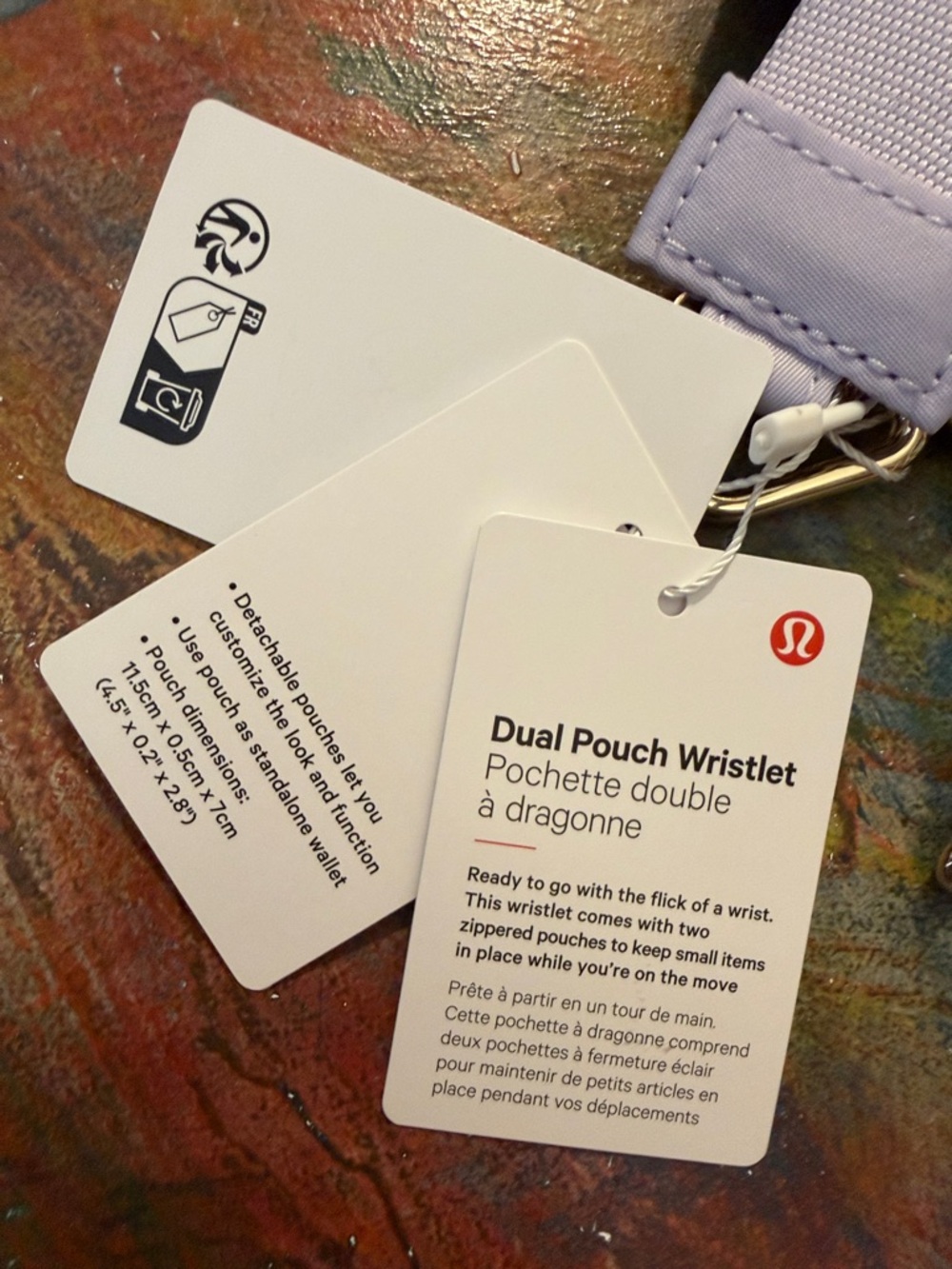 lululemon athletica Lavender Dual Pouch Wristlet Key Card Pouch Set w.Strap NWT - Picture 4 of 10